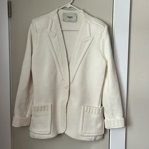 Fendi white fitted cardigan